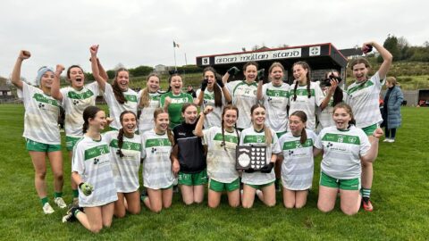 U16 girls league final celebrations